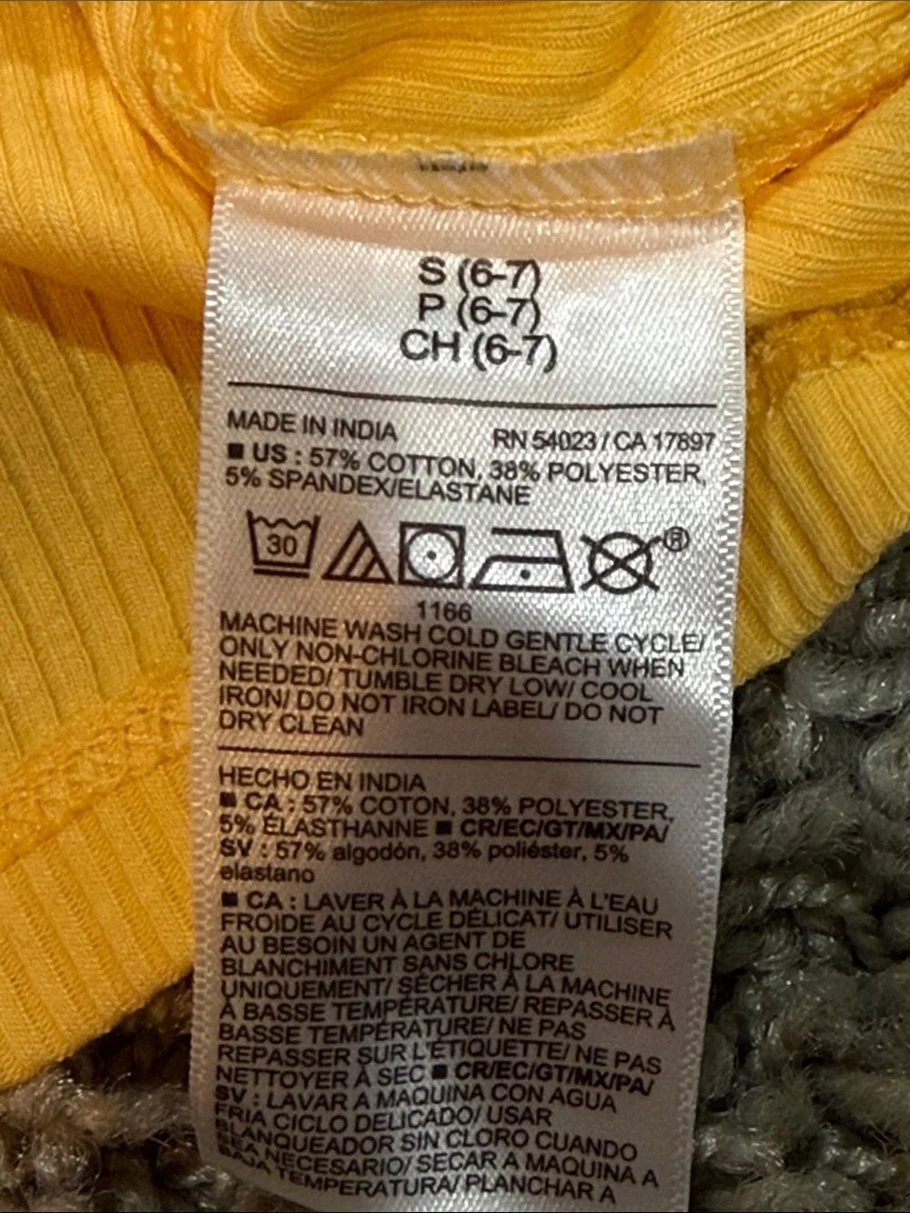 Old Navy Yellow Lace-Up Ribbed Top Girls Small 6/7